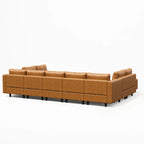 Moro Vegan Leather Oversized Modular Sectional with Ottoman (117"-251")