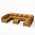 Moro Vegan Leather Oversized Modular Sectional with Ottoman (117"-251")
