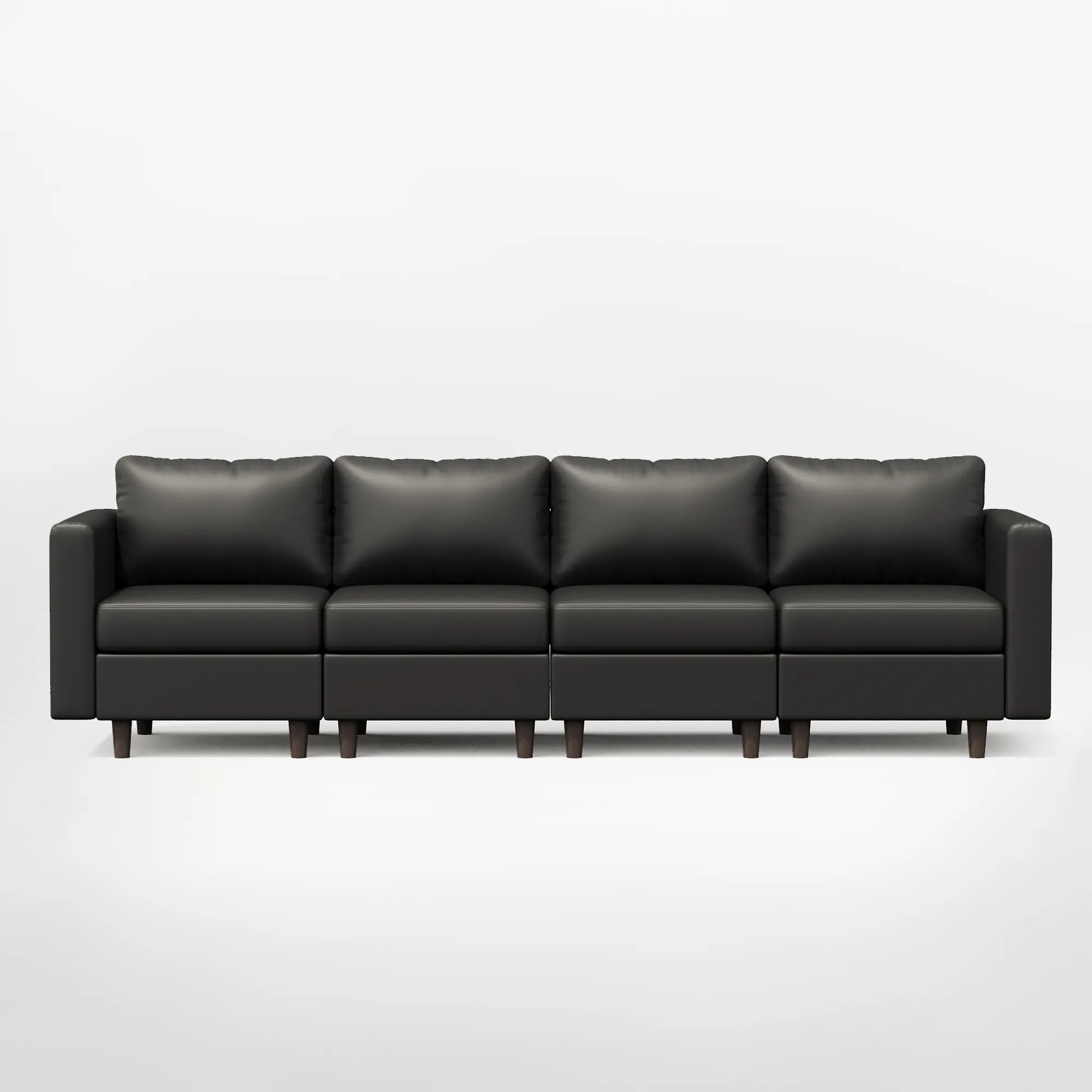 ABCASA Moro 4-piece modular sofa in classic black with a sleek, contemporary profile