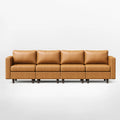 ABCASA Moro 4-piece modular sofa in saddle tan with a balanced four-seat modular arrangement