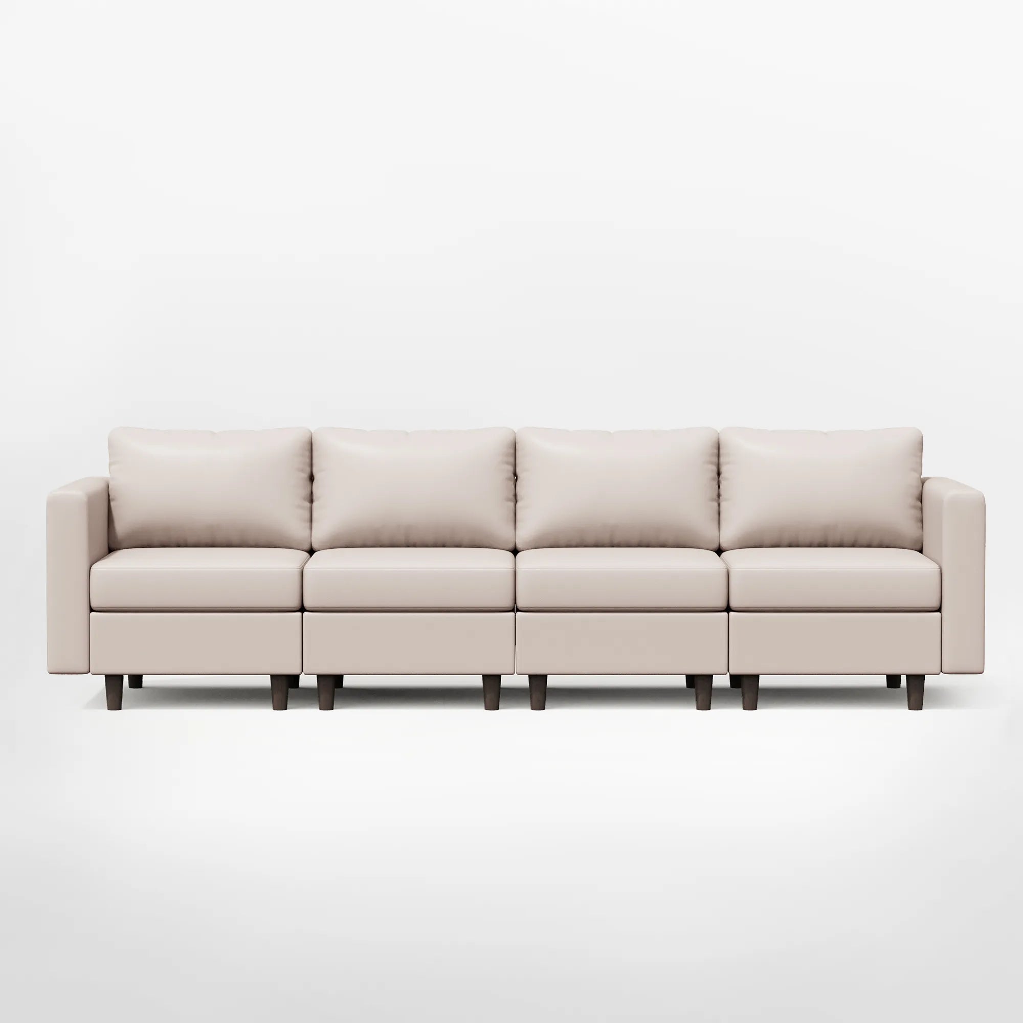 ABCASA Moro 4-piece modular sofa in soft taupe featuring clean lines and modern comfort