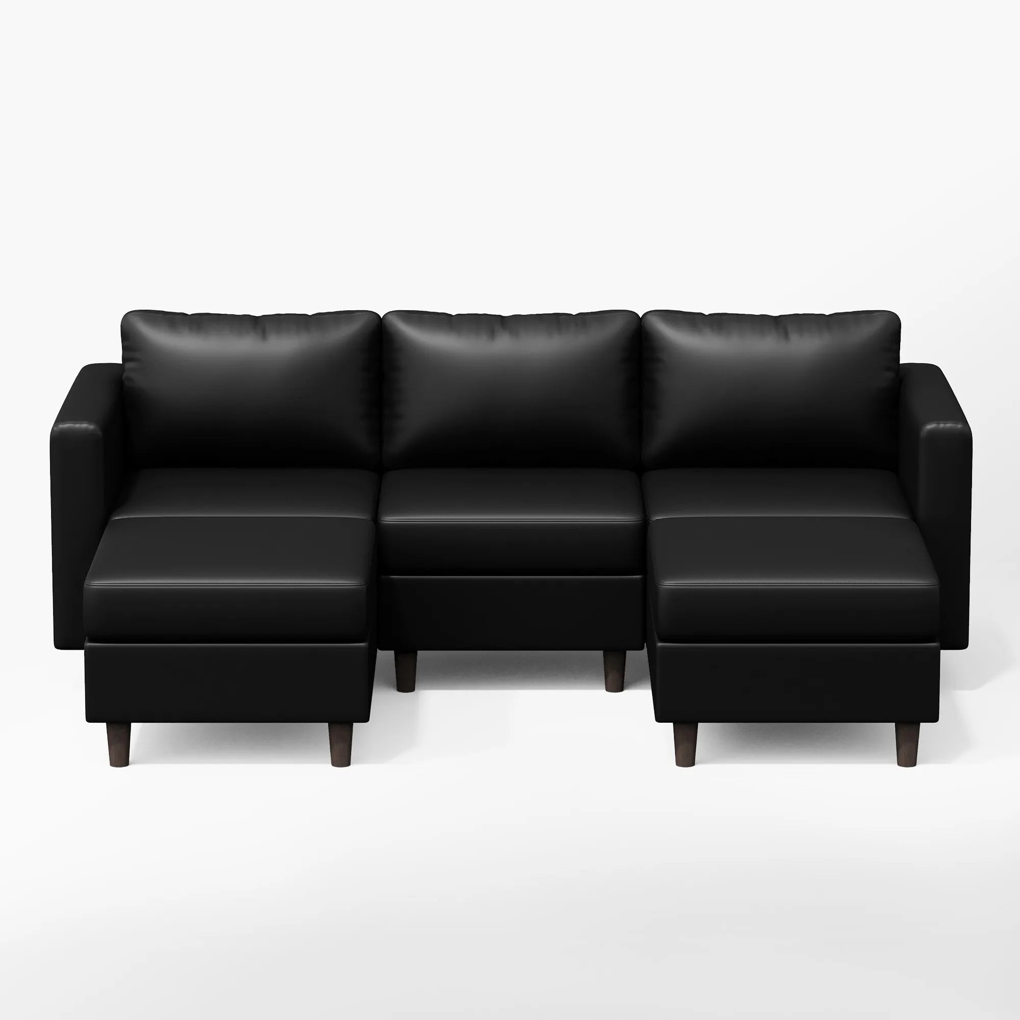 ABCASA Moro 5-piece modular sofa in classic black with a spacious modular sectional layout