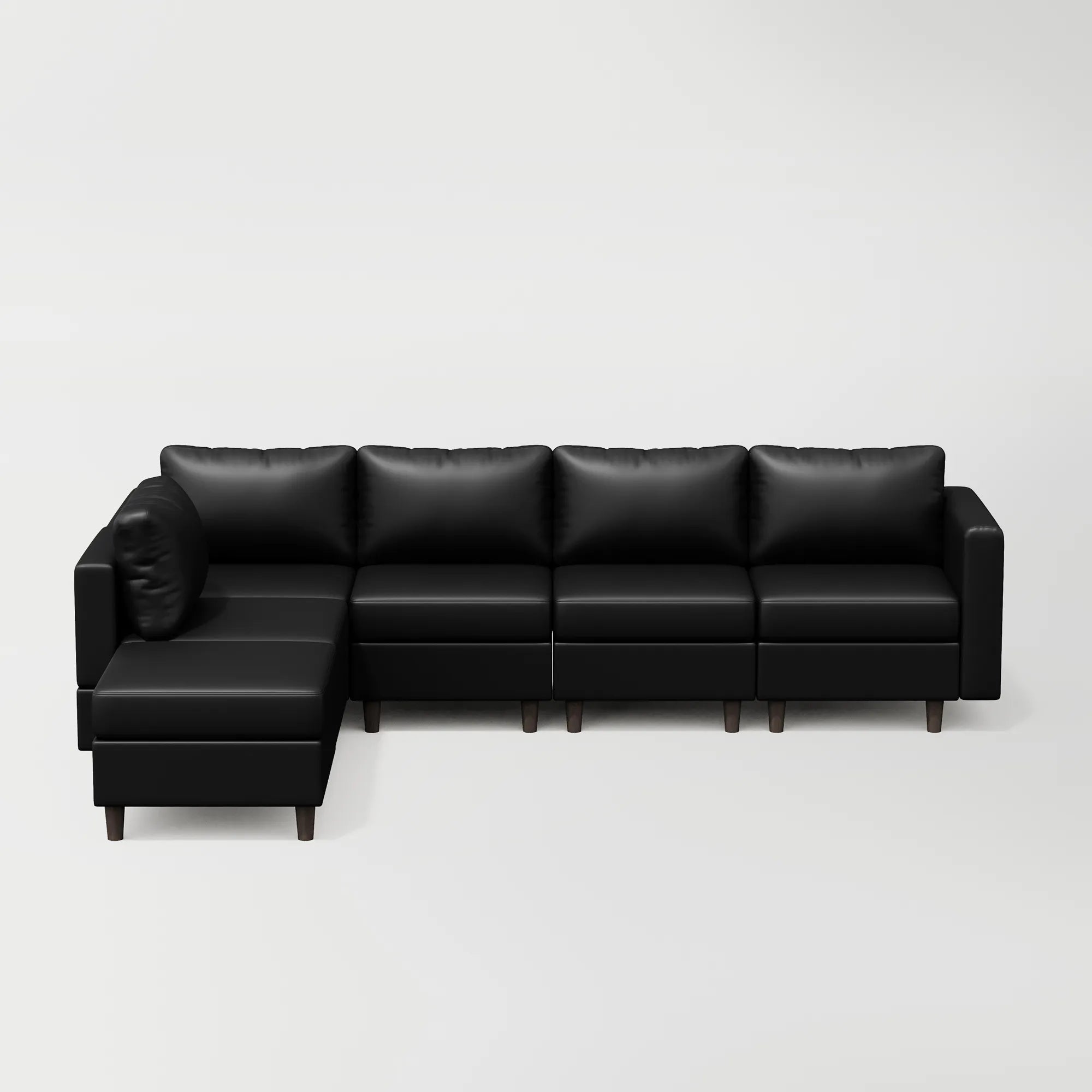 ABCASA Moro 6-piece modular sofa in classic black with a clean-lined modular design