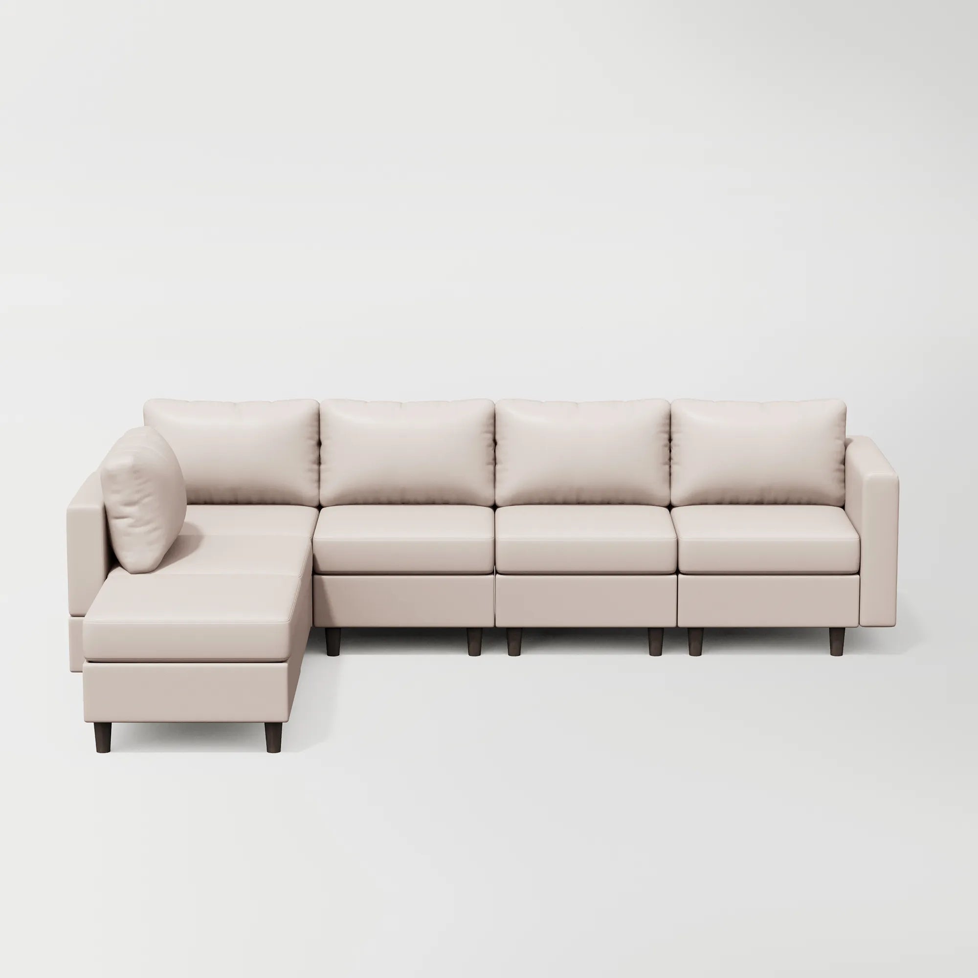 ABCASA Moro 6-piece modular sofa in soft taupe designed for flexible sectional arrangements