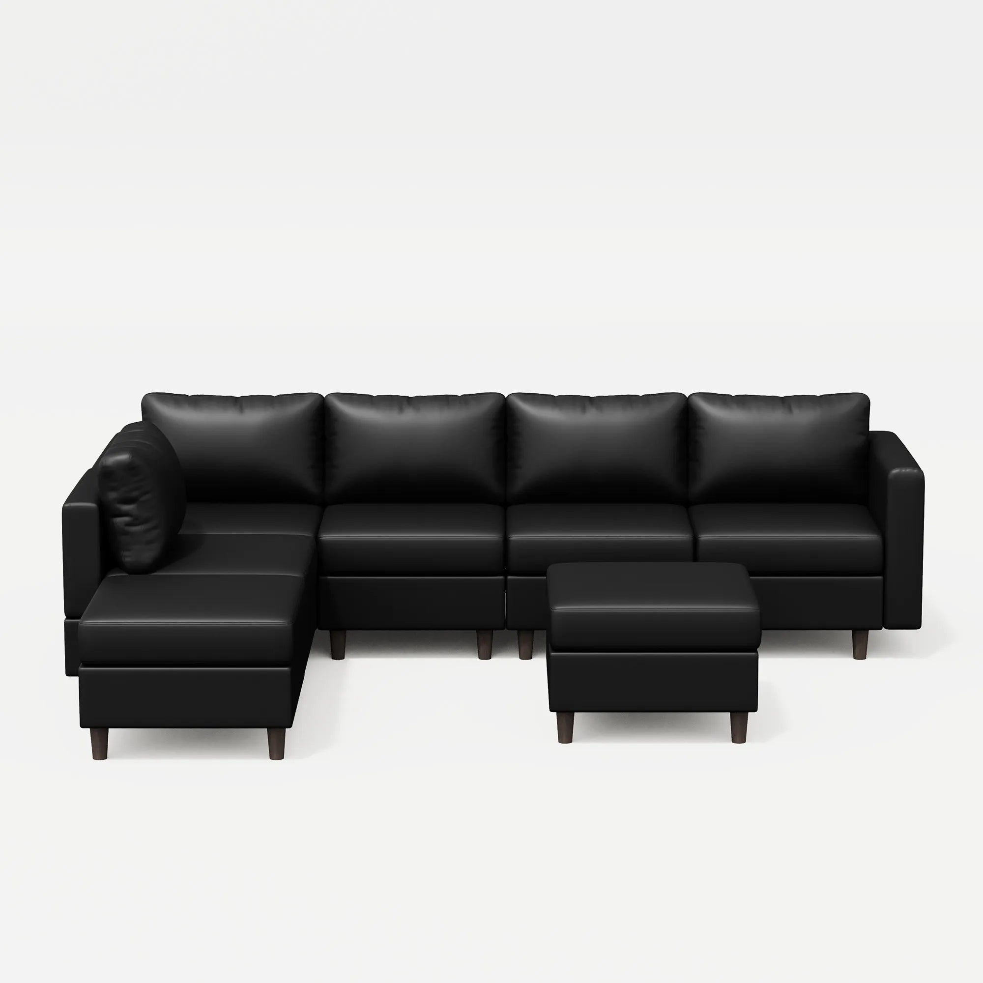 ABCASA 7-piece modular sofa in classic black offering oversized modular sectional comfort