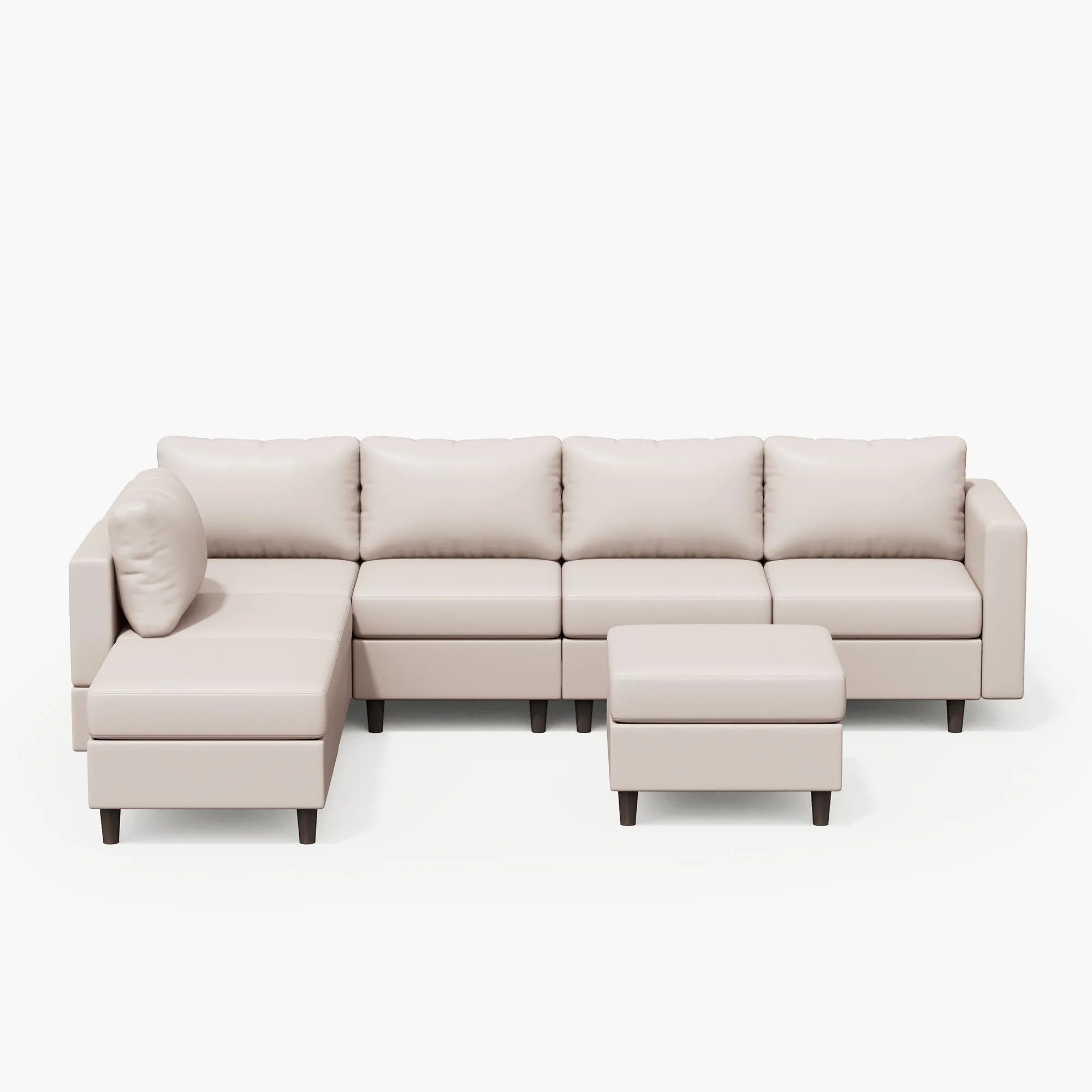 ABCASA 7-piece modular sofa in soft taupe designed for spacious living room layouts