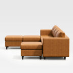 Side view of the ABCASA Moro 7-piece modular sofa showing extended depth and modular sections