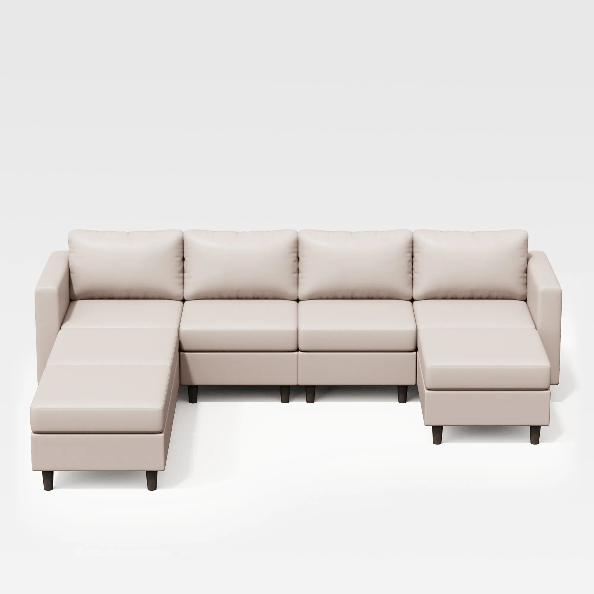 ABCASA Moro 7-piece modular sofa in soft taupe ideal for large living room layouts