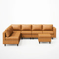 ABCASA Moro 8-piece modular sofa in saddle tan built for expansive sectional seating