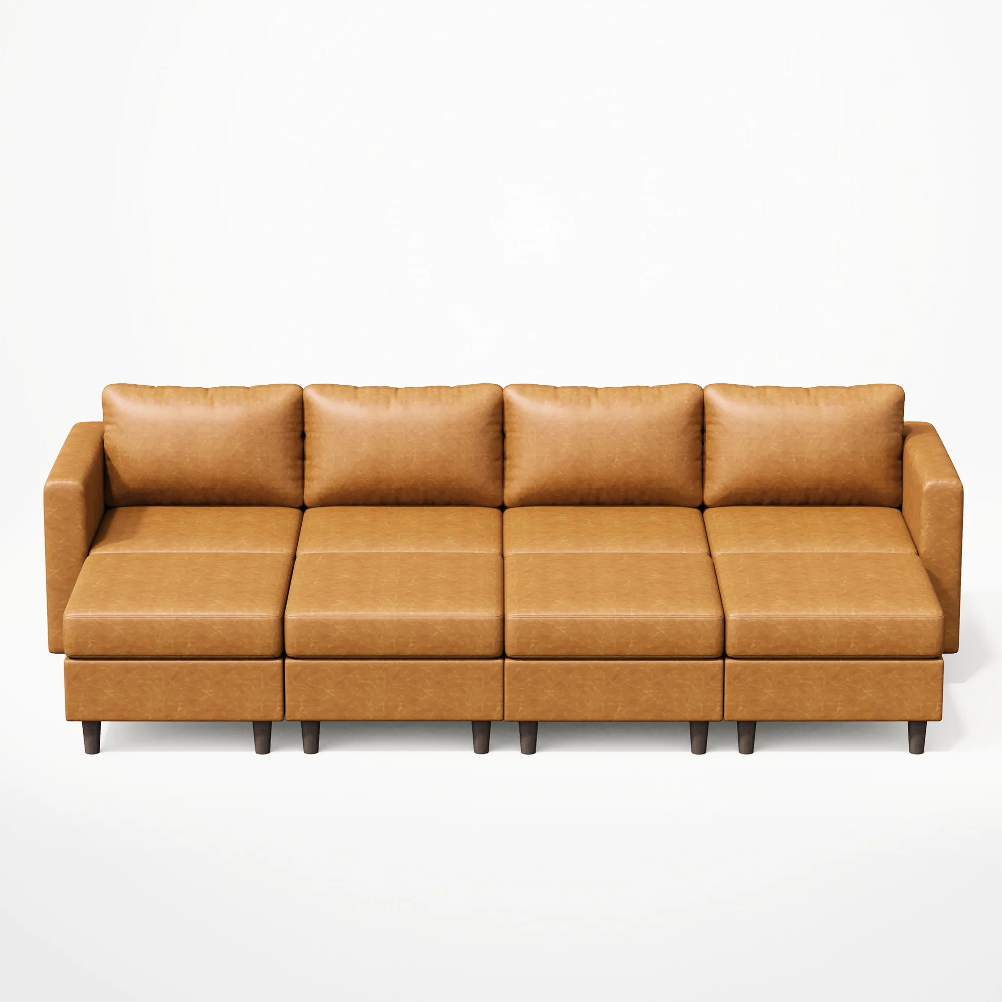 Top view of ABCASA 8-piece modular sofa showing large seating footprint