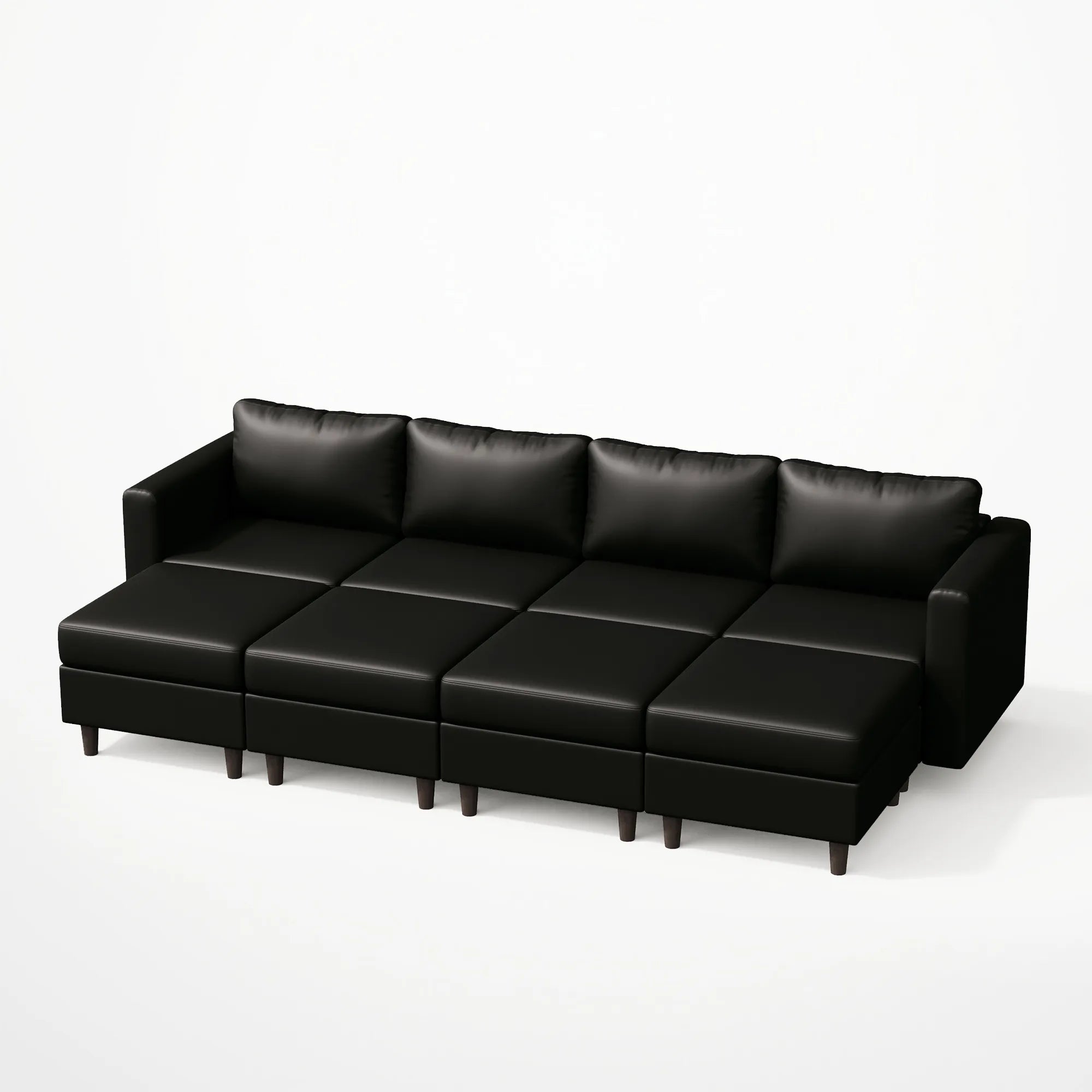 ABCASA Moro  8-piece modular sofa in classic black with oversized modular comfort