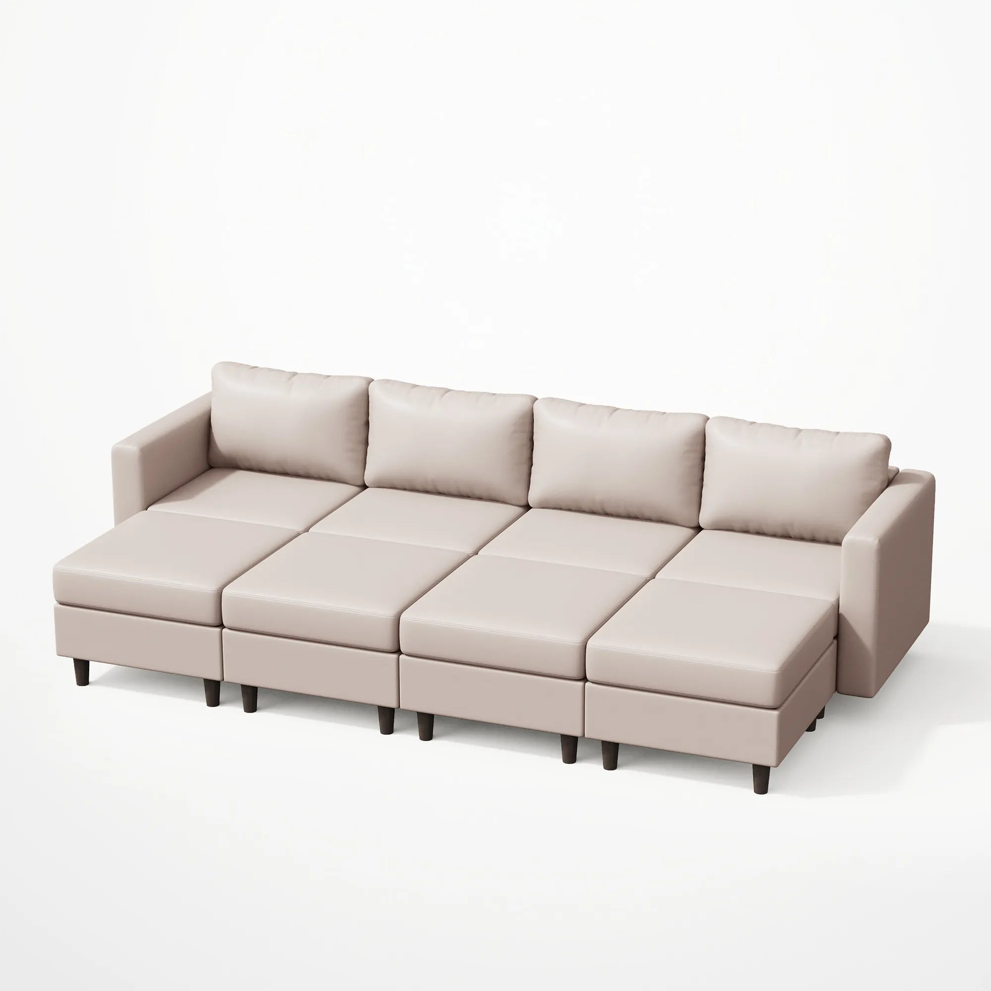 ABCASA Moro 8-piece modular sofa in soft taupe with flexible sectional layout