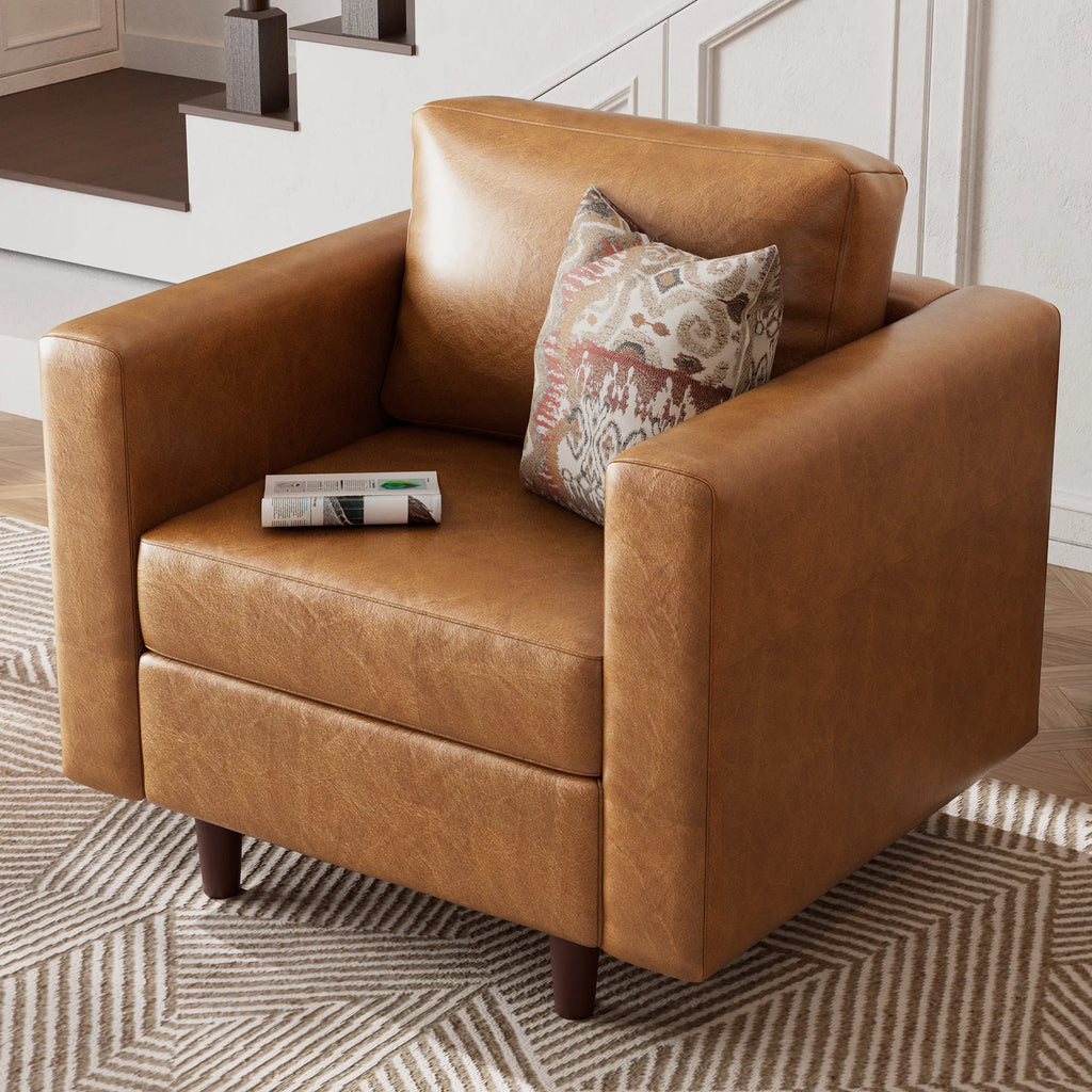 Moro Vegan Leather Accent Chair with Storage