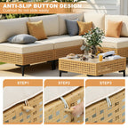 Outdoor Boho 7-Piece Wicker Modular Sectional Set