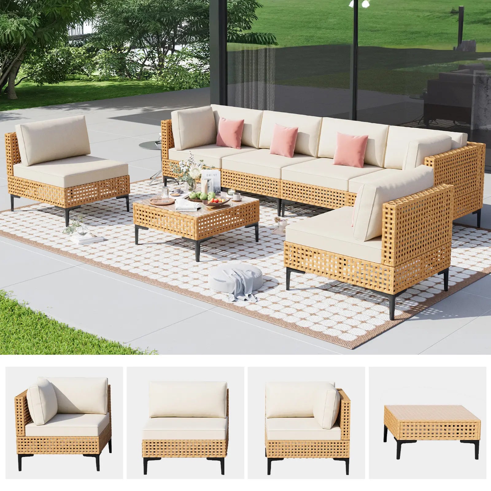 Build Your Own – Outdoor Boho Wicker Modular Sectional