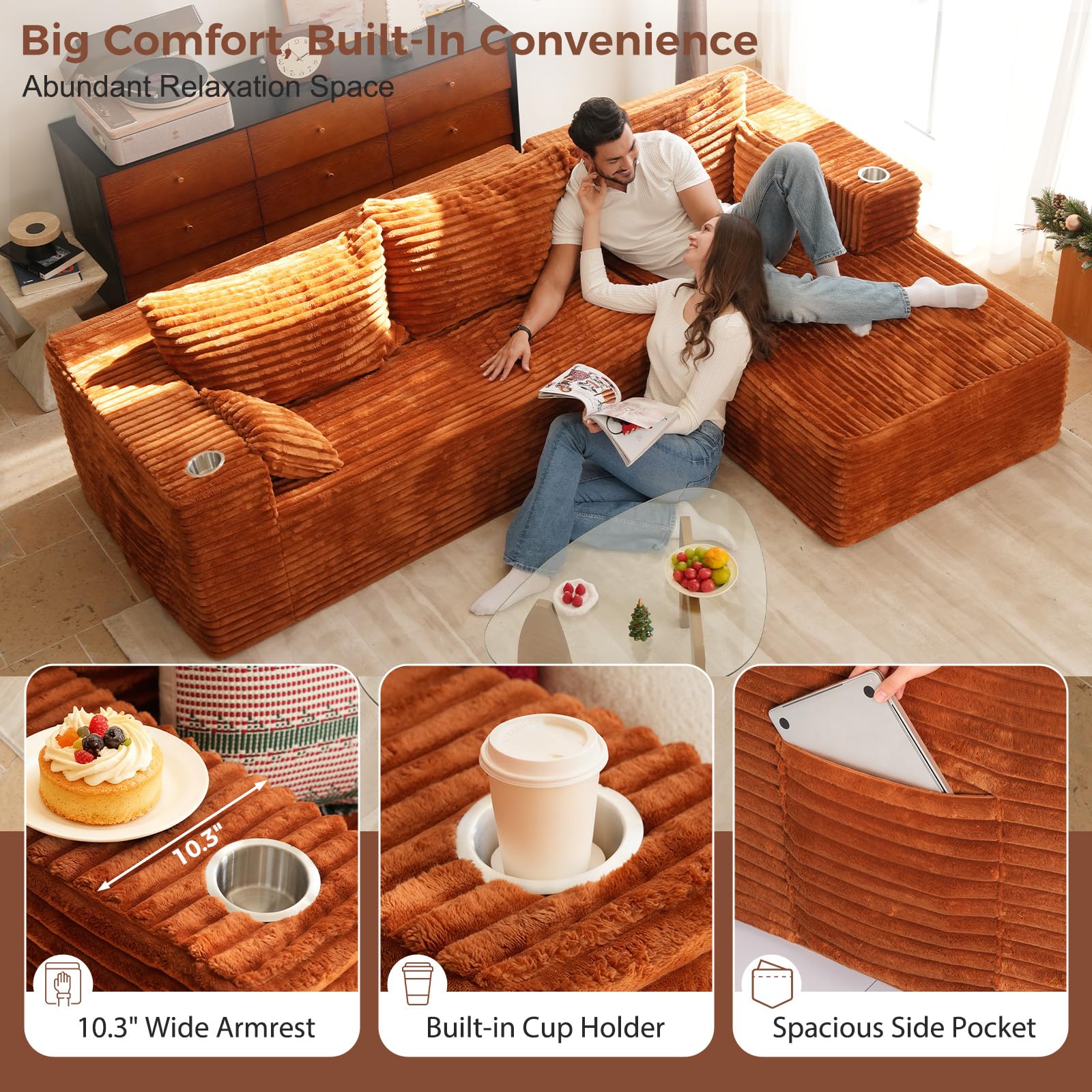 Melo Boneless 2-Piece Chaise Sectional (108")