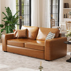 Alba Faux Leather Sofa – 2-Cushion (85")