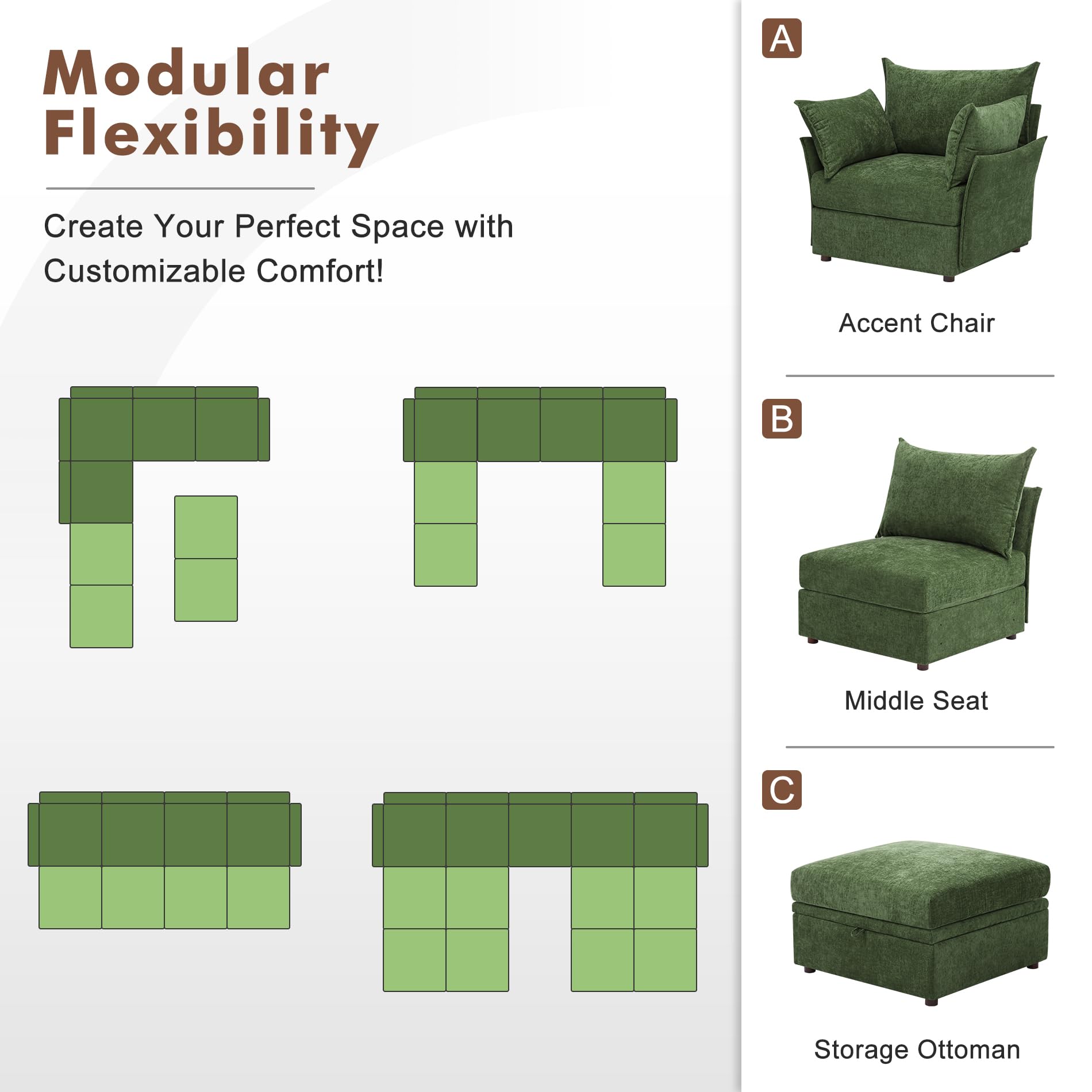 Build Your Own – Huddle Chenille Modular Sectional Sofa