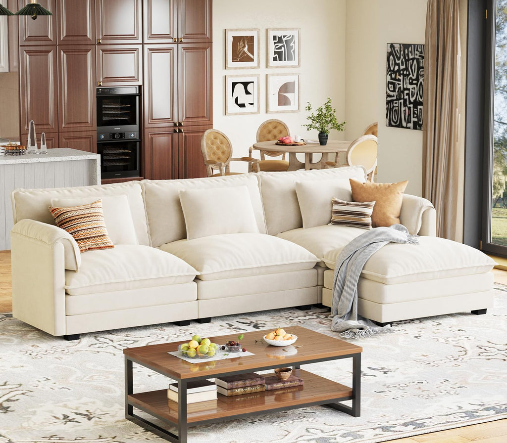 Cloud Modular 4-Piece Sofa with Ottoman (113")