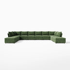 Huddle Modular 10-Piece U‑Shaped Sectional with Ottomans (134-199")