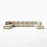 Huddle Modular 10-Piece U‑Shaped Sectional with Ottomans (134-199")