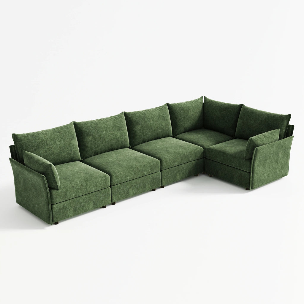 Huddle Modular 5‑Piece L‑Shaped Sectional Sofa (103–136")