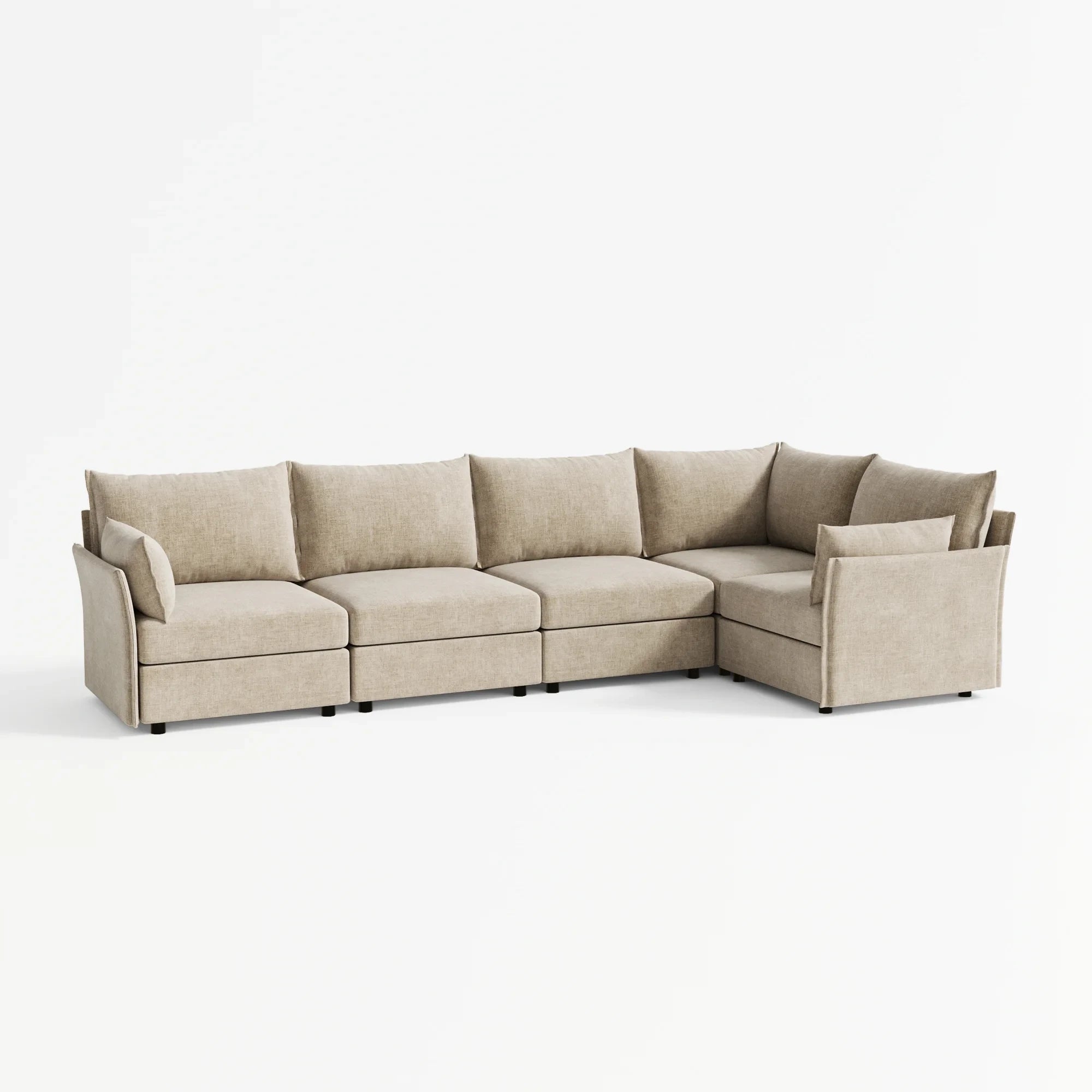 Huddle Modular 5‑Piece L‑Shaped Sectional Sofa (103–136")