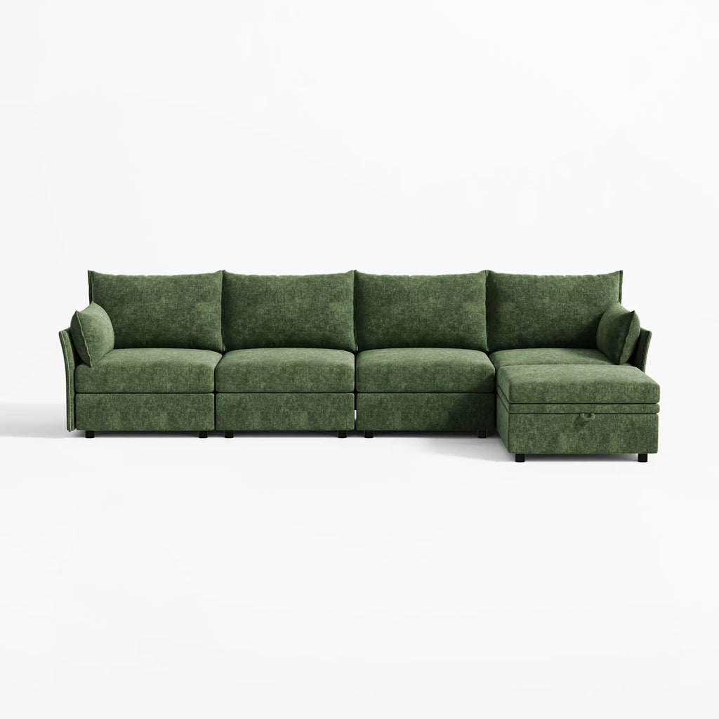 Huddle Modular 5-Piece Sofa with Ottoman (135")