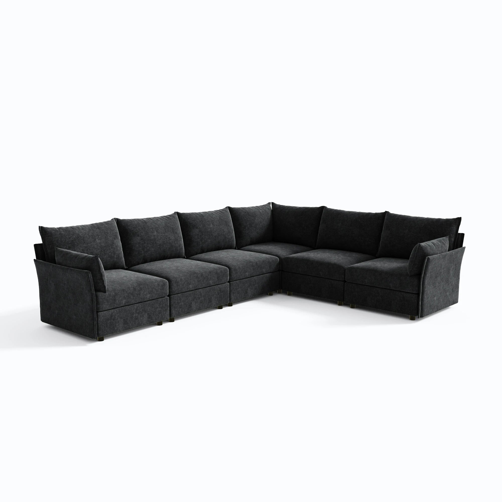 Huddle Modular 6-Piece L-Shaped Sectional Sofa (136-167")