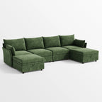 Huddle Modular 6-Piece Sofa with Ottomans (135")