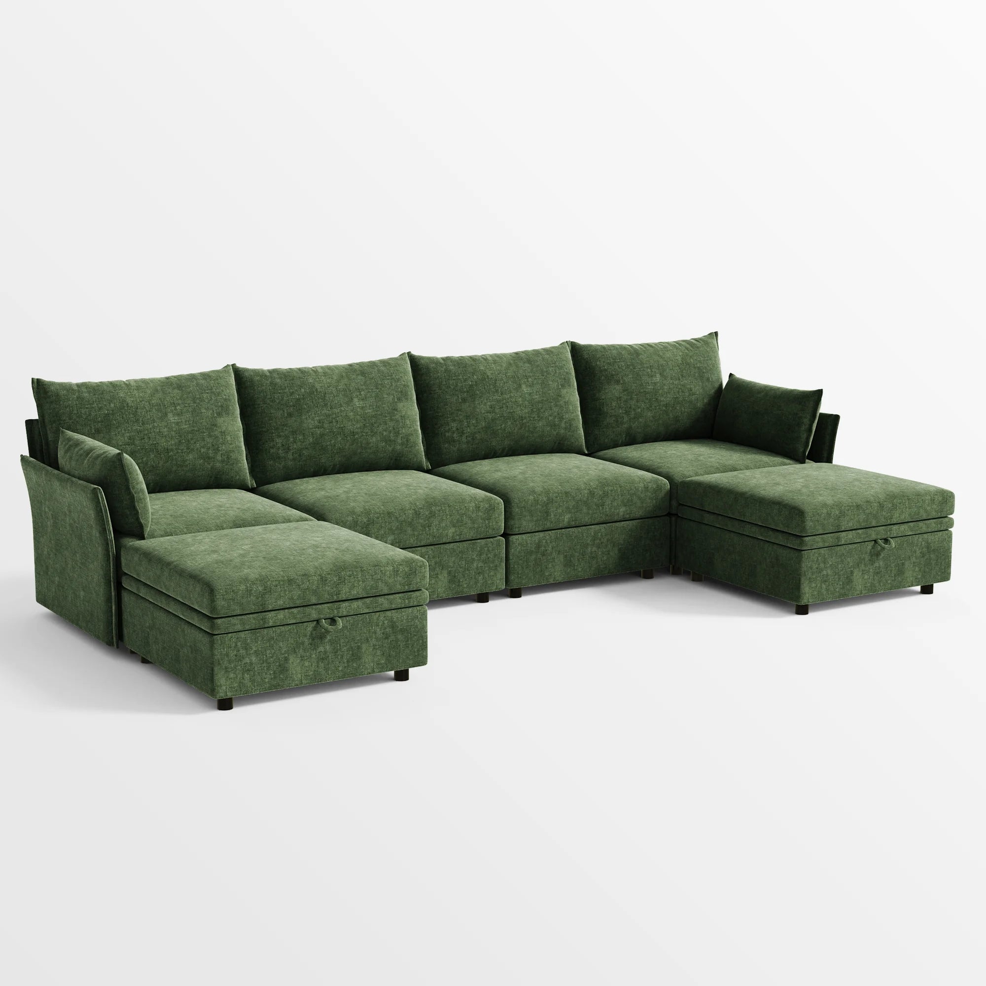 Huddle Modular 6-Piece Sofa with Ottomans (135")
