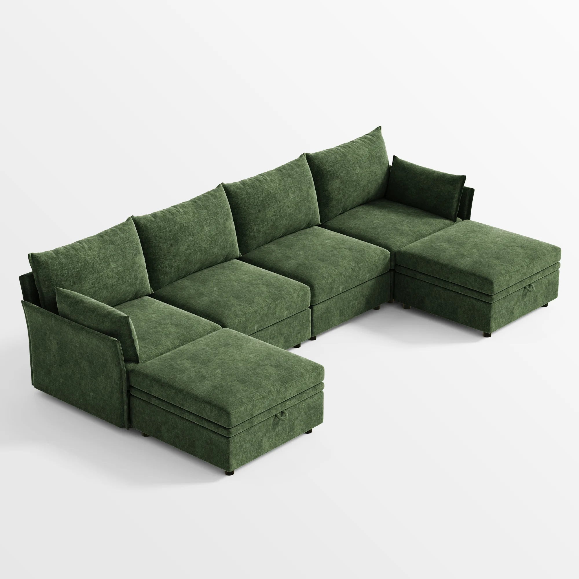 Huddle Modular 6-Piece Sofa with Ottomans (135")