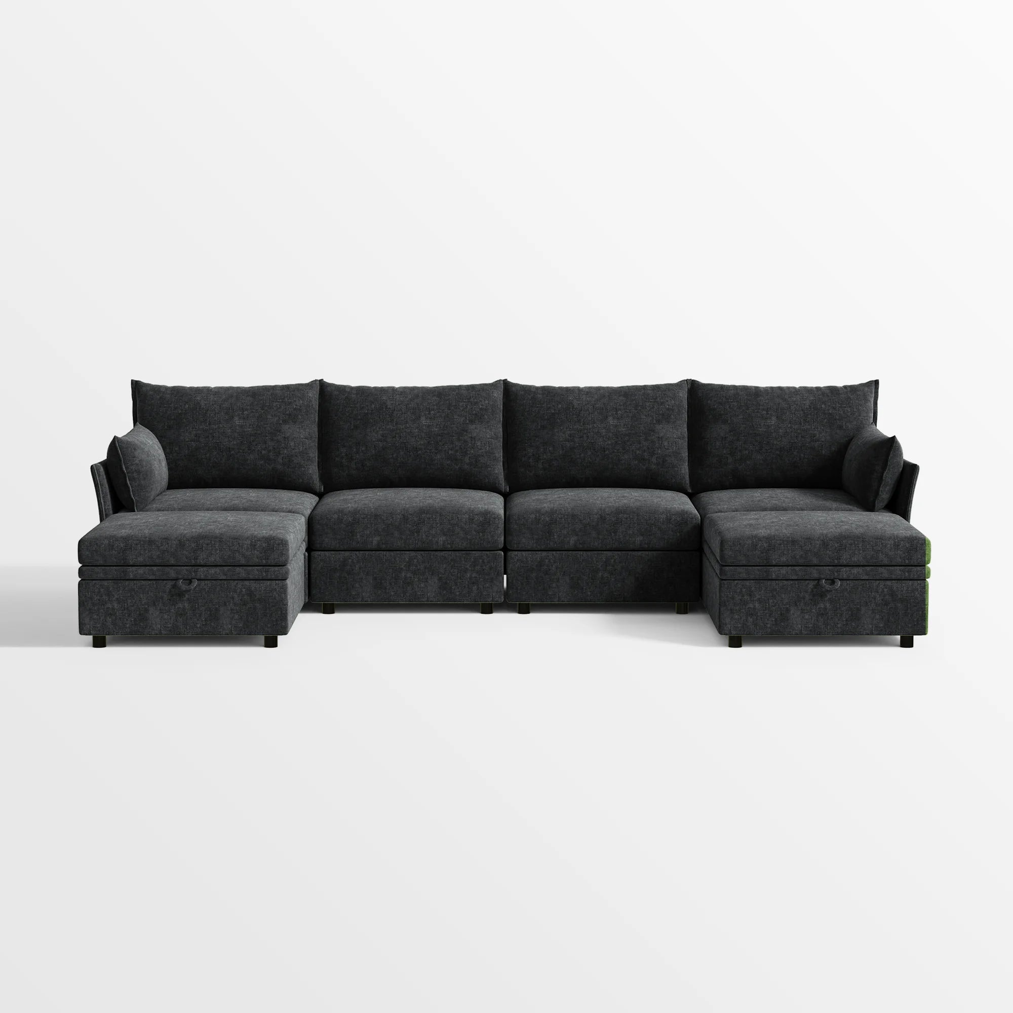 Huddle Modular 6-Piece Sofa with Ottomans (135")