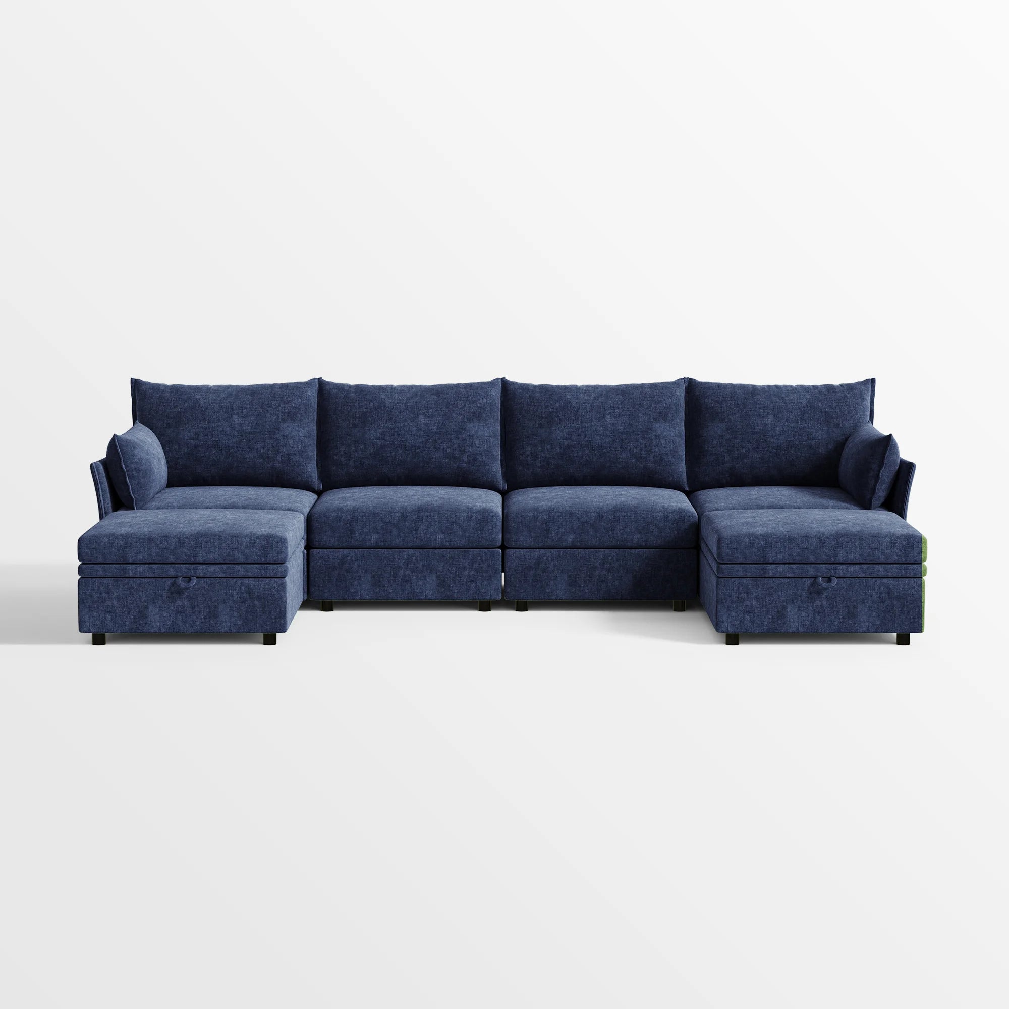 Huddle Modular 6-Piece Sofa with Ottomans (135")