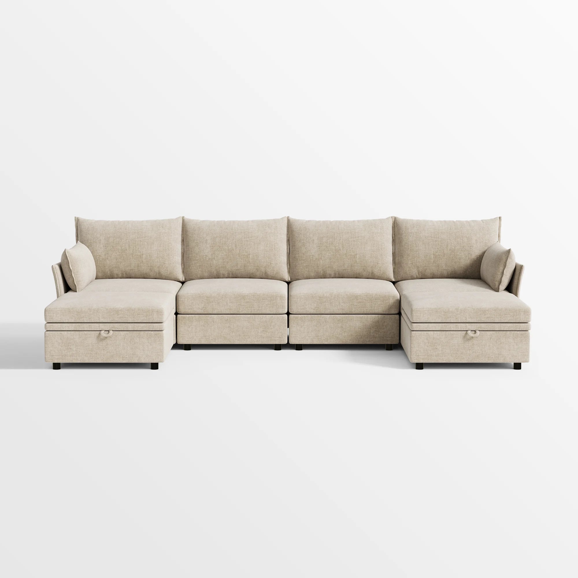 Huddle Modular 6-Piece Sofa with Ottomans (135")