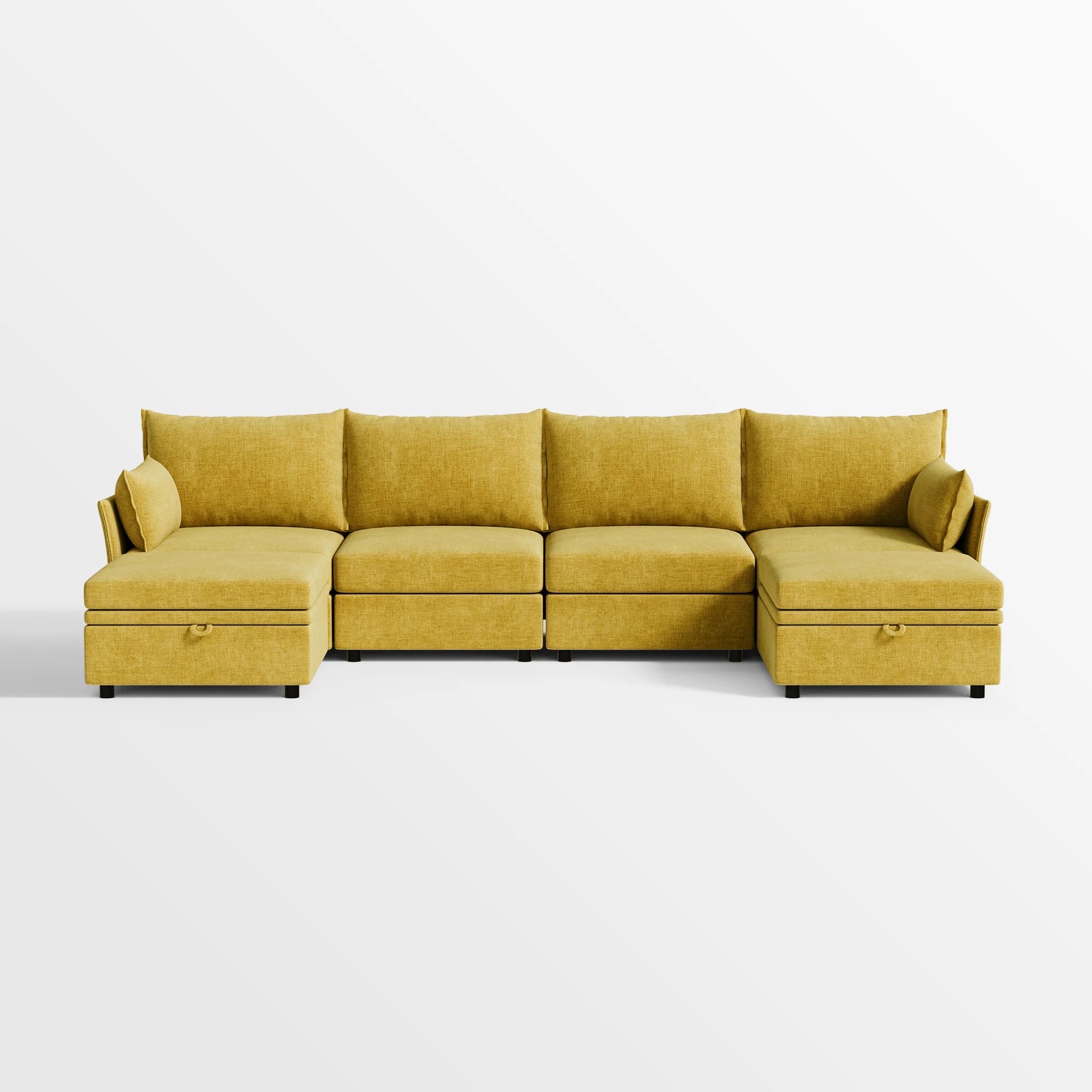 Huddle Modular 6-Piece Sofa with Ottomans (135")