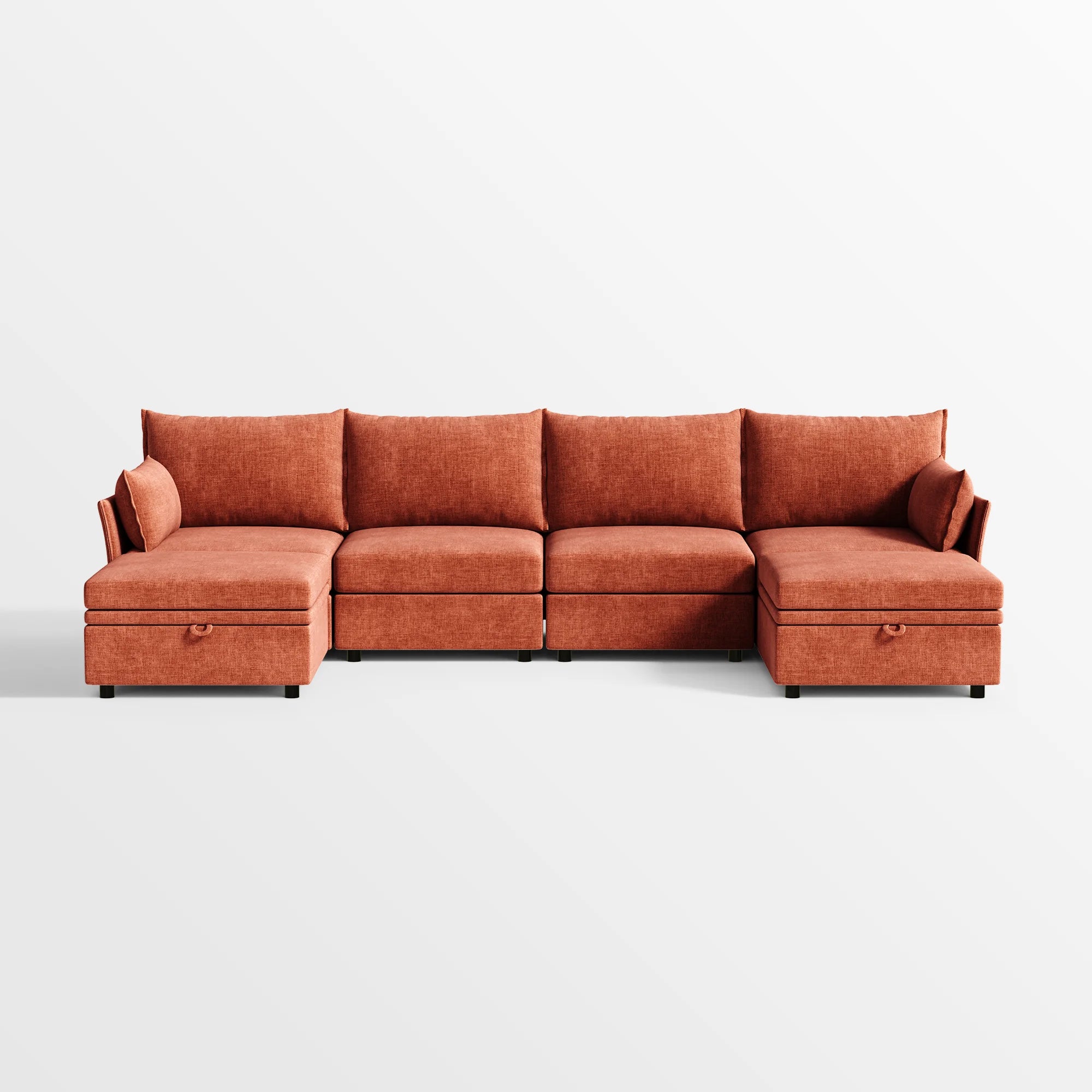 Huddle Modular 6-Piece Sofa with Ottomans (135")