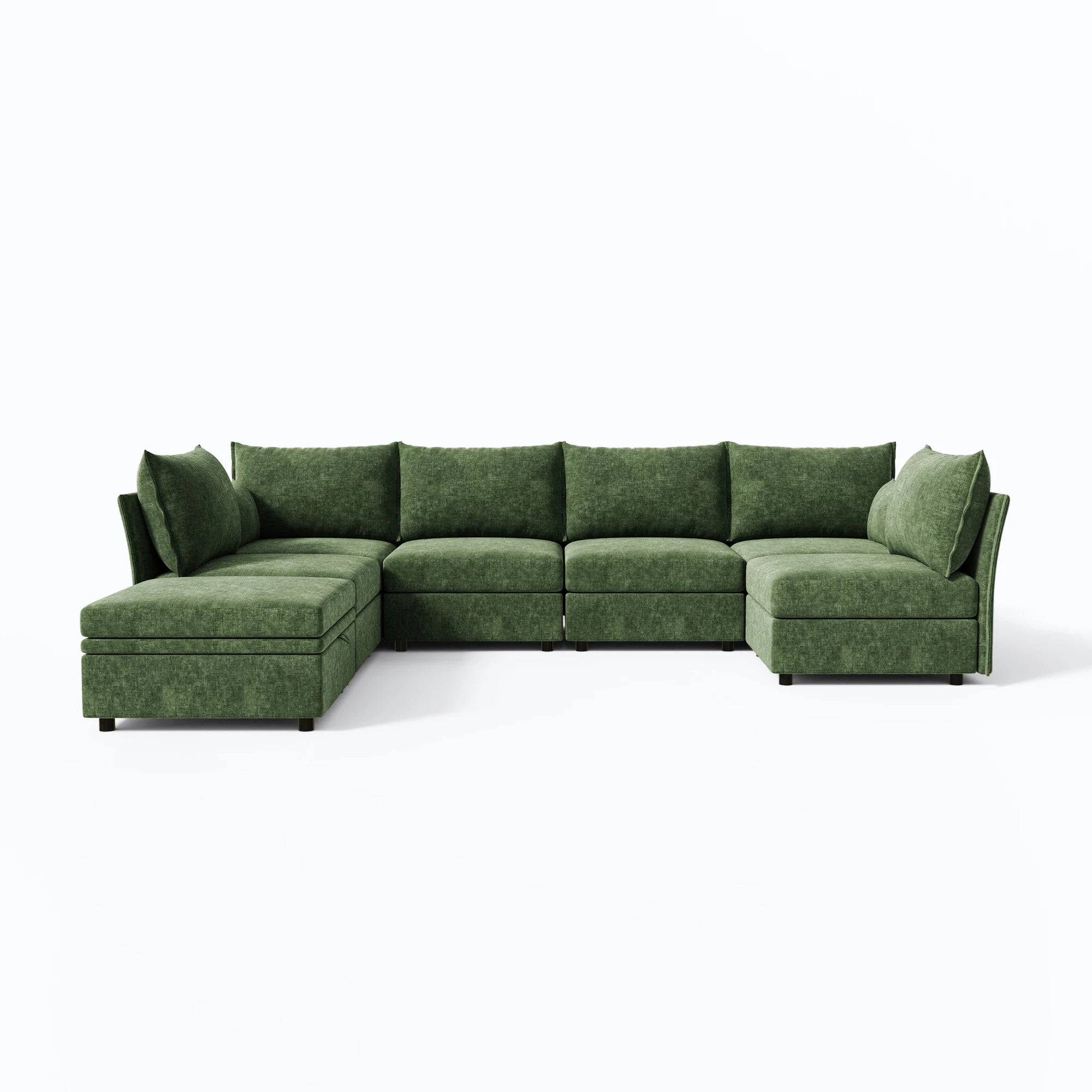Huddle Modular 7-Piece Sofa with Ottoman (102-197")