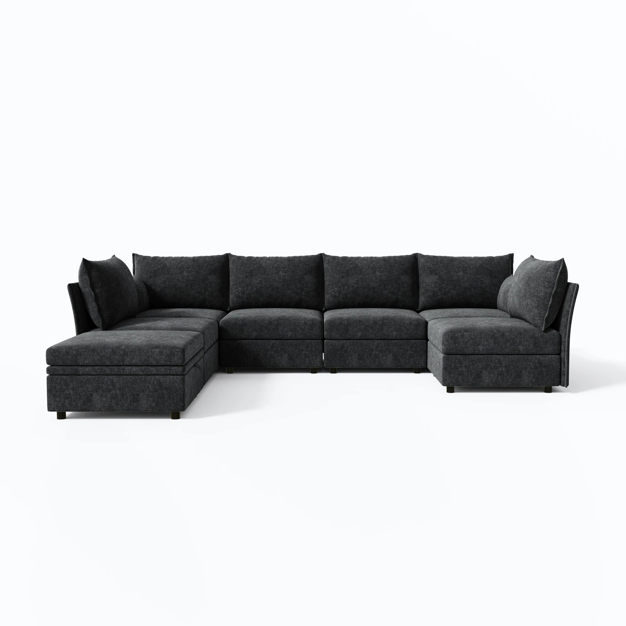 Huddle Modular 7-Piece Sofa with Ottoman (102-197")