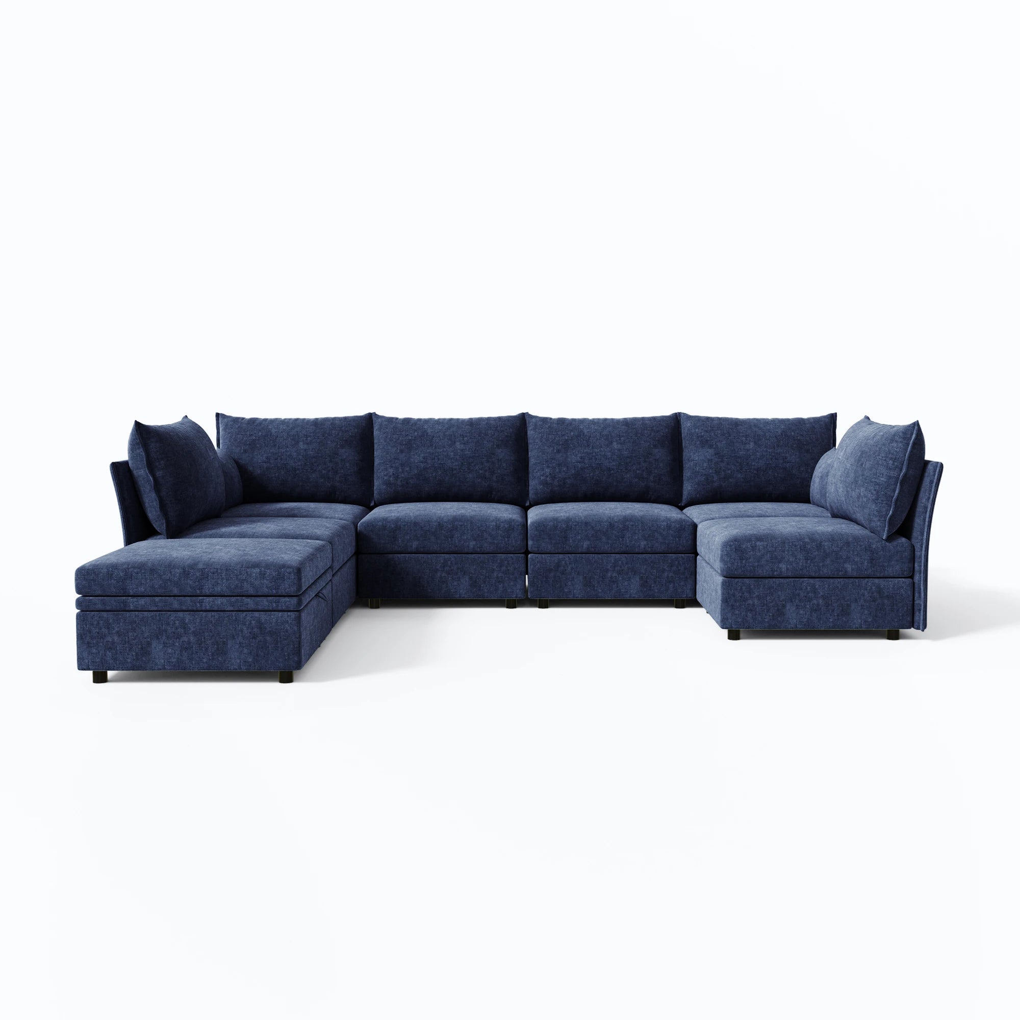 Huddle Modular 7-Piece Sofa with Ottoman (102-197")