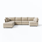 Huddle Modular 7-Piece Sofa with Ottoman (102-197")