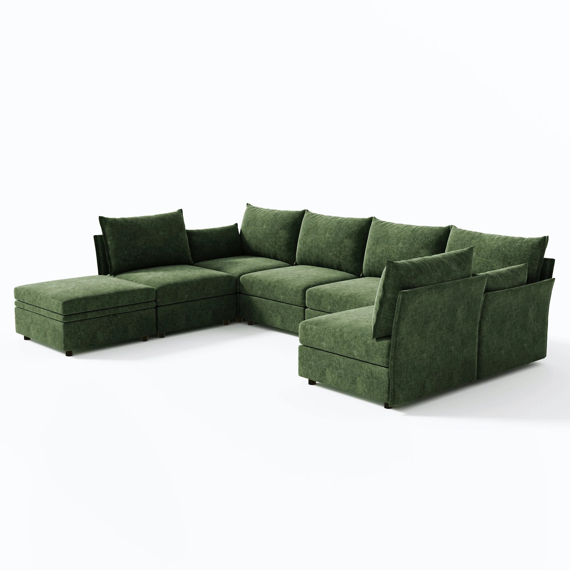 Huddle Modular 7-Piece Sofa with Ottoman (102-197")