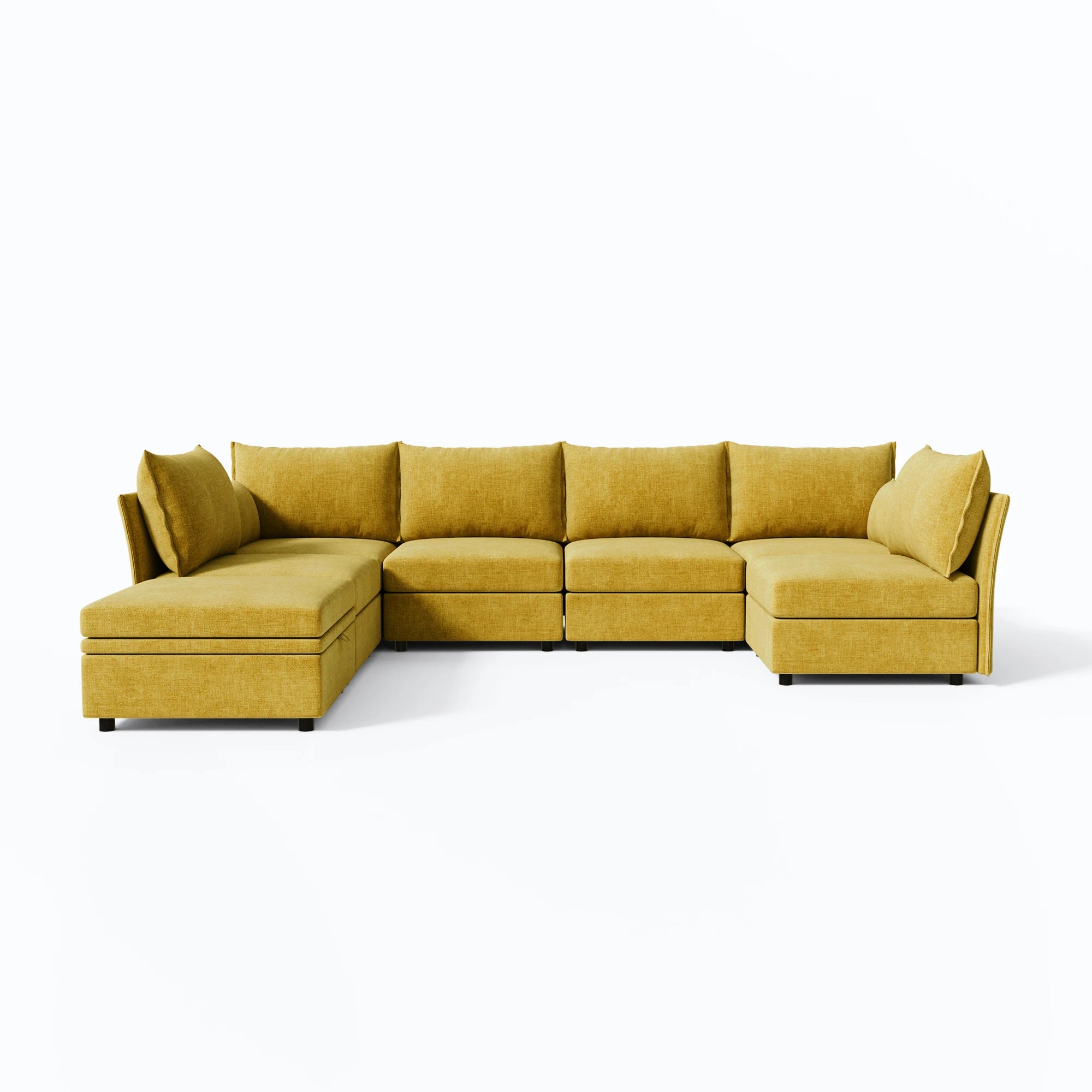 Huddle Modular 7-Piece Sofa with Ottoman (102-197")
