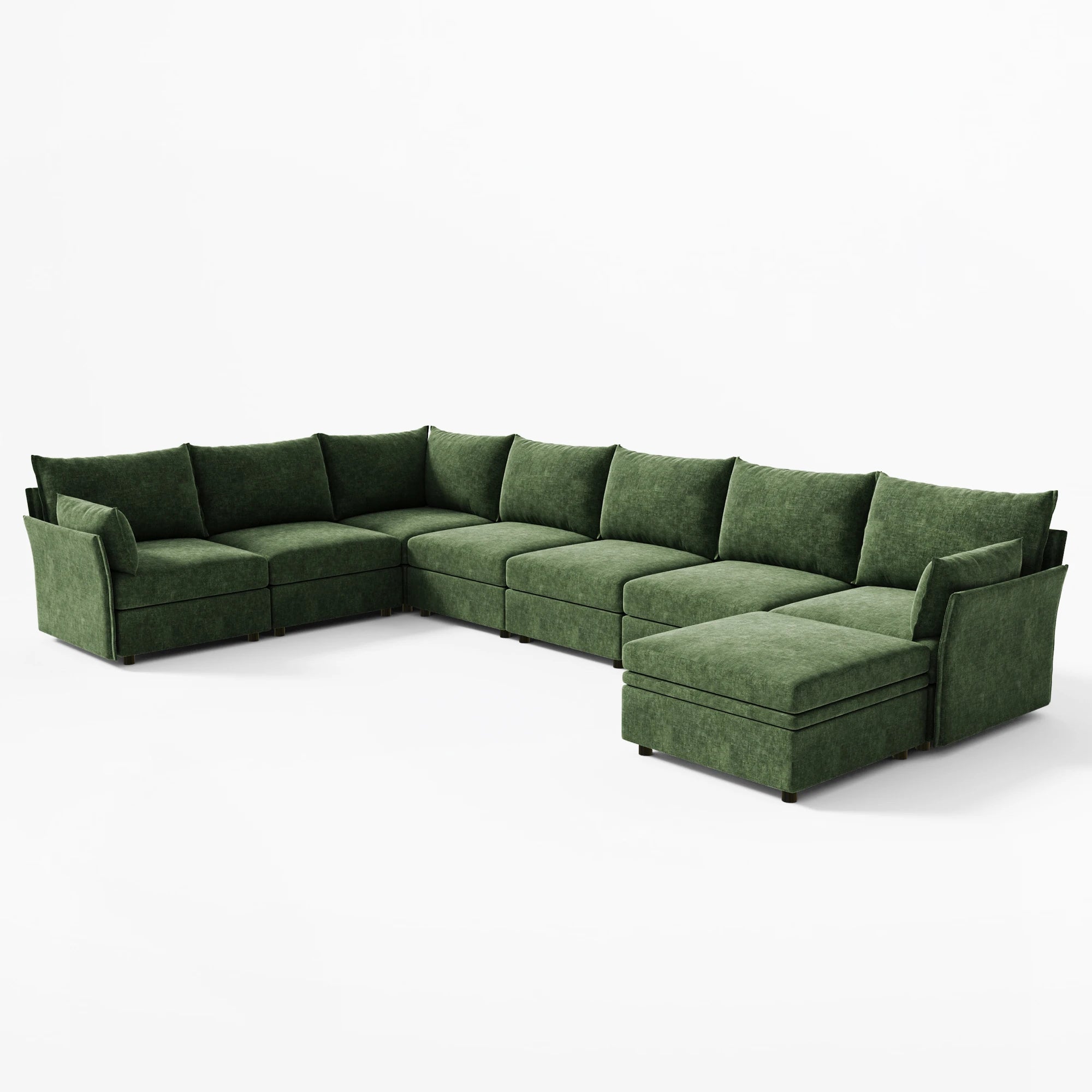Huddle Modular 8-Piece L-Shaped Sectional Sofa with Ottoman (135-199")