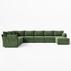 Huddle Modular 8-Piece L-Shaped Sectional Sofa with Ottoman (135-199")