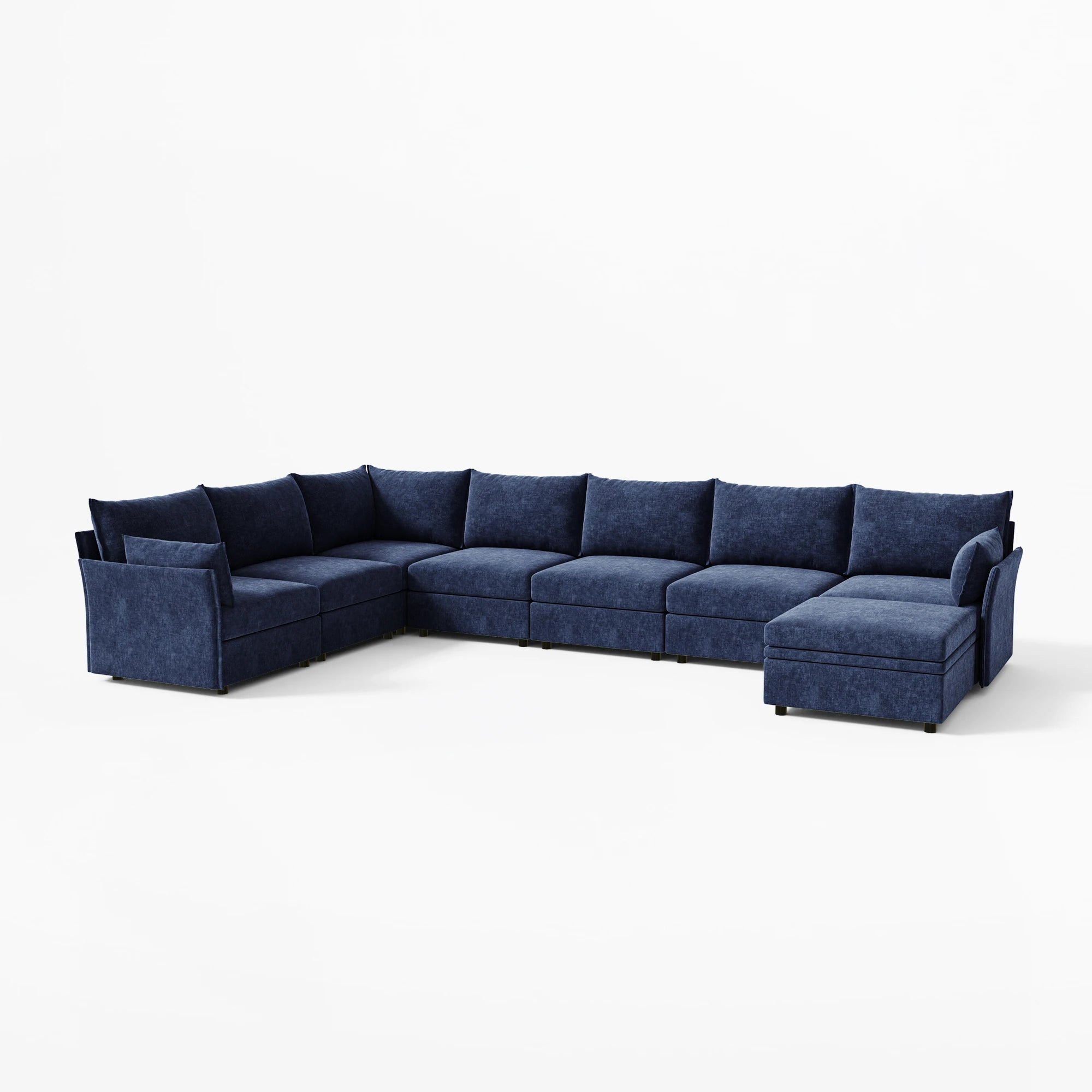 Huddle Modular 8-Piece L-Shaped Sectional Sofa with Ottoman (135-199")