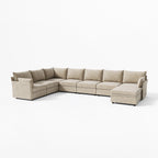 Huddle Modular 8-Piece L-Shaped Sectional Sofa with Ottoman (135-199")