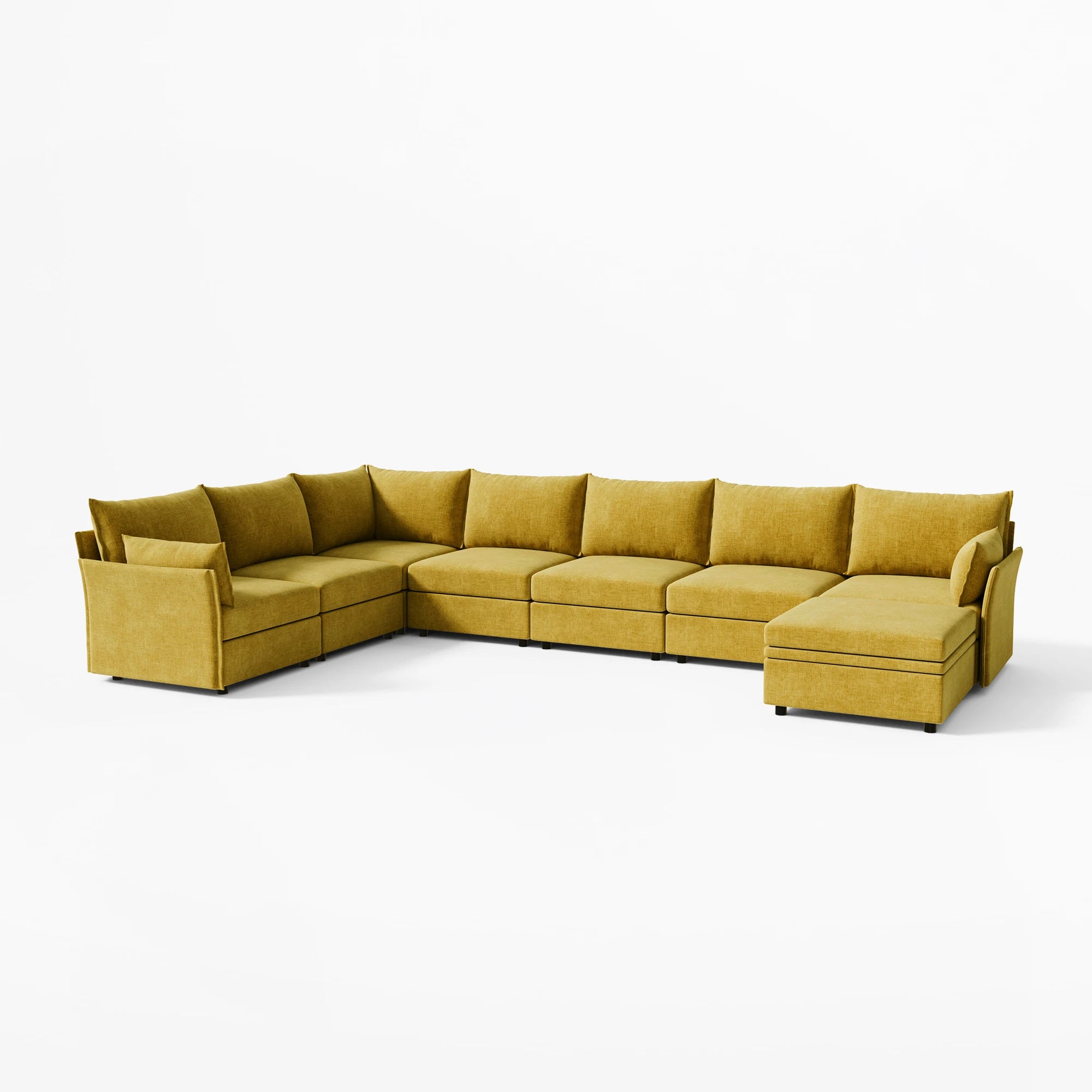 Huddle Modular 8-Piece L-Shaped Sectional Sofa with Ottoman (135-199")