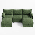 Huddle Modular 5-Piece Sofa with Ottomans (103")
