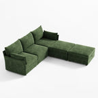Huddle Modular 5-Piece Sofa with Ottomans (103")